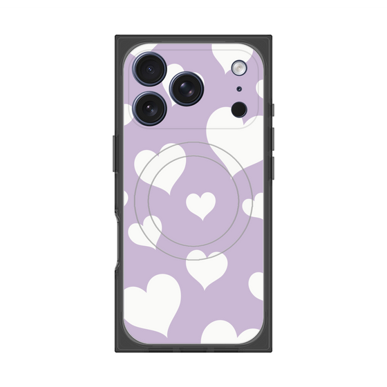 Premium Square Case with MagSafe［ Dot Hearts - Purple ］