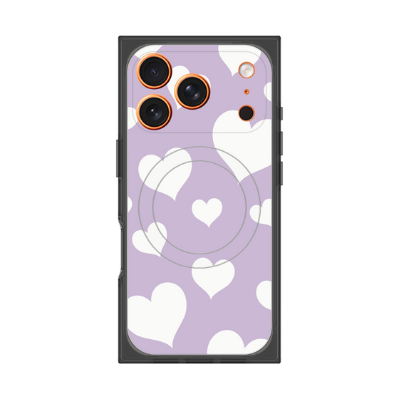 Premium Square Case with MagSafe［ Dot Hearts - Purple ］