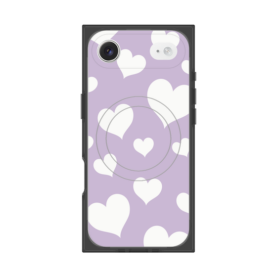 Premium Square Case with MagSafe［ Dot Hearts - Purple ］