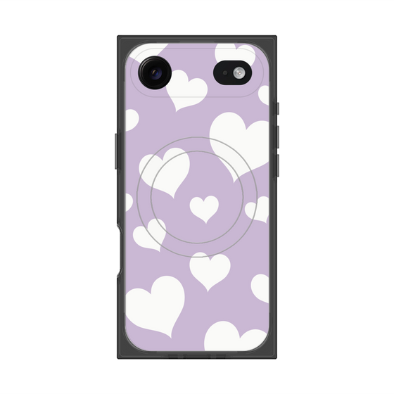 Premium Square Case with MagSafe［ Dot Hearts - Purple ］