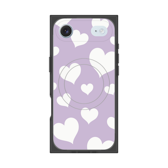 Premium Square Case with MagSafe［ Dot Hearts - Purple ］