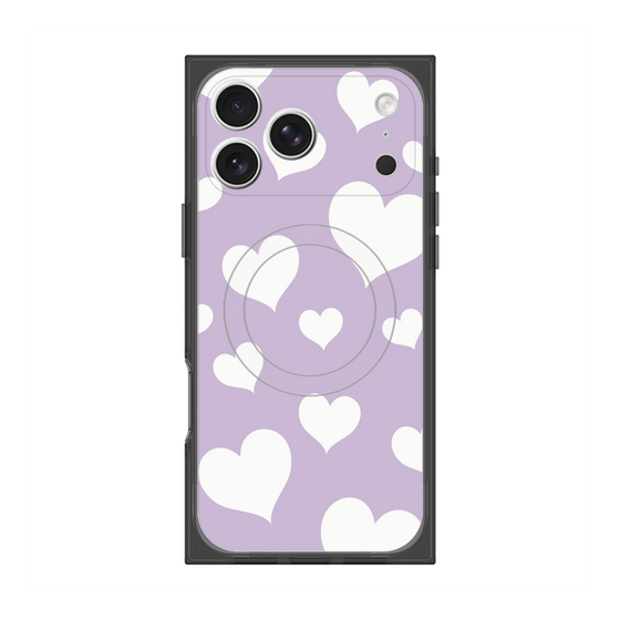 Premium Square Case with MagSafe［ Dot Hearts - Purple ］