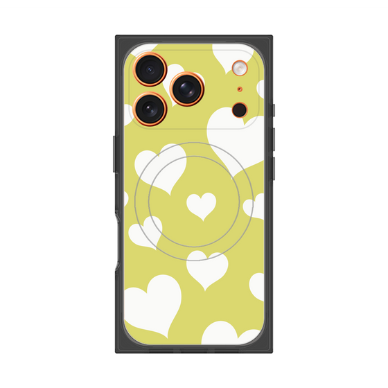 Premium Square Case with MagSafe［ Dot Hearts - Yellow ］