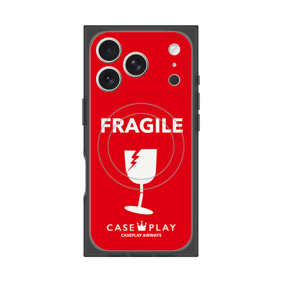 Premium Square Case with MagSafe［ FRAGILE - Red ］
