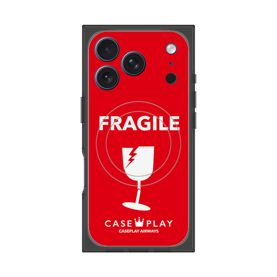 Premium Square Case with MagSafe［ FRAGILE - Red ］