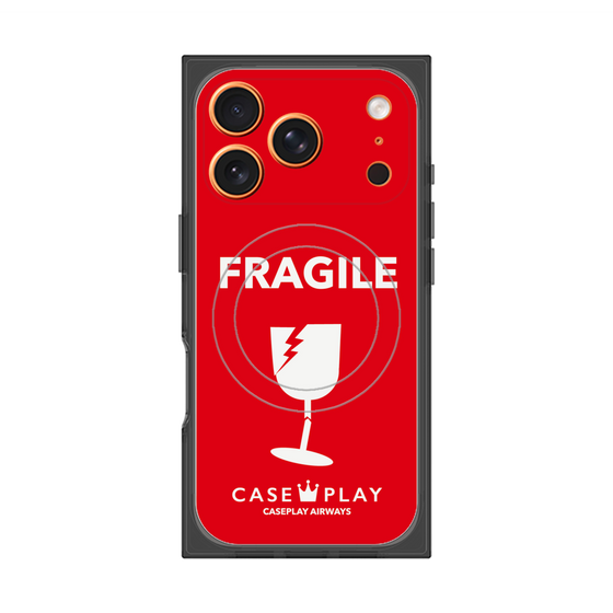 Premium Square Case with MagSafe［ FRAGILE - Red ］