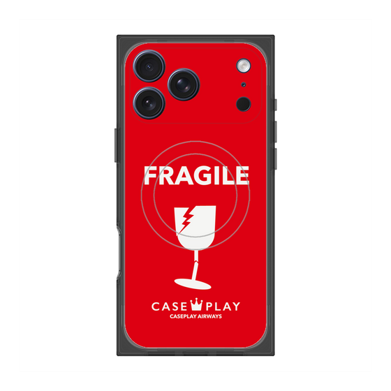 Premium Square Case with MagSafe［ FRAGILE - Red ］