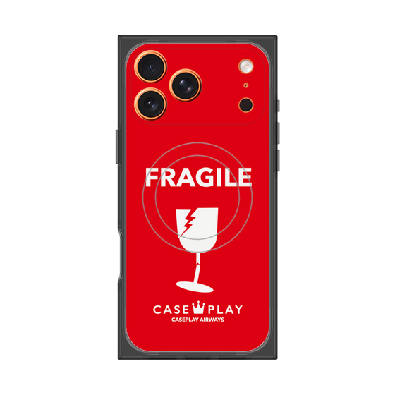 Premium Square Case with MagSafe［ FRAGILE - Red ］