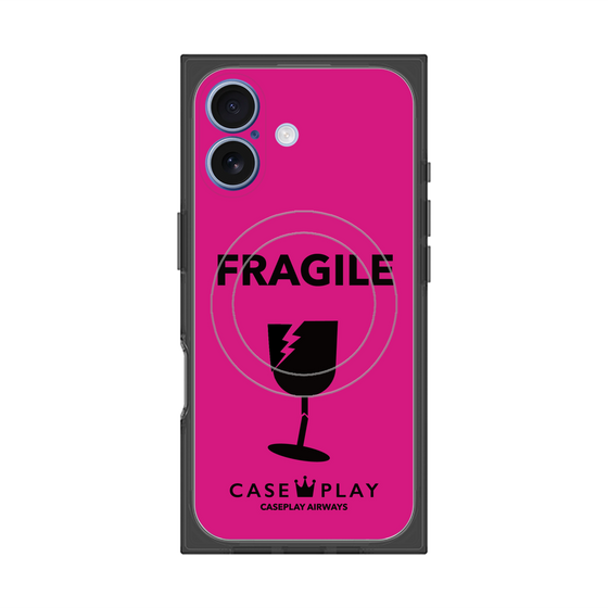 Premium Square Case with MagSafe［ FRAGILE - Pink ］