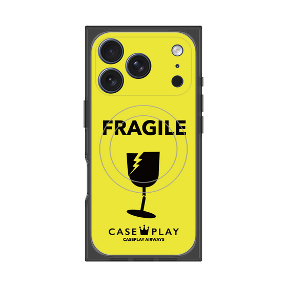 Premium Square Case with MagSafe［ FRAGILE - Yellow ］