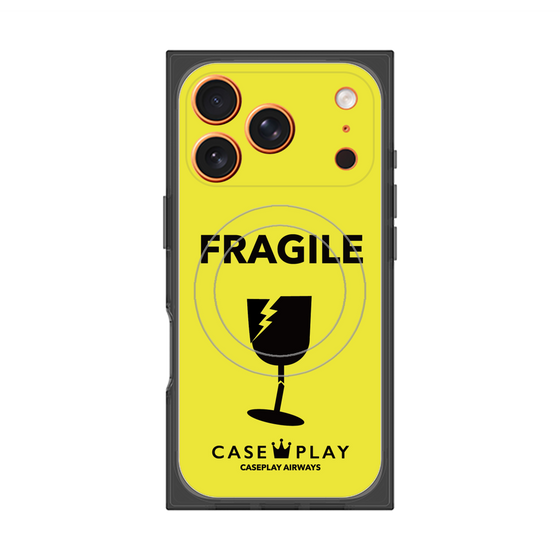Premium Square Case with MagSafe［ FRAGILE - Yellow ］
