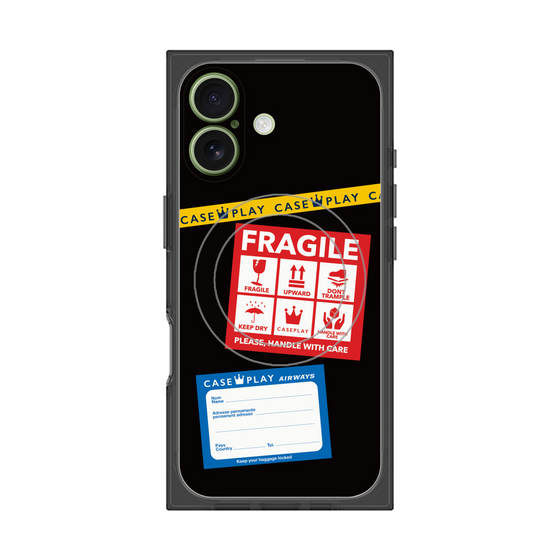 Premium Square Case with MagSafe［ FRAGILE Stickers - Black ］