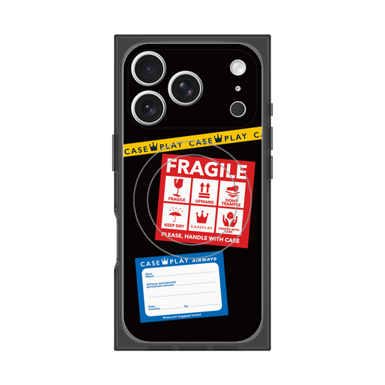 Premium Square Case with MagSafe［ FRAGILE Stickers - Black ］