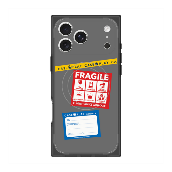 Premium Square Case with MagSafe［ FRAGILE Stickers - Gray ］