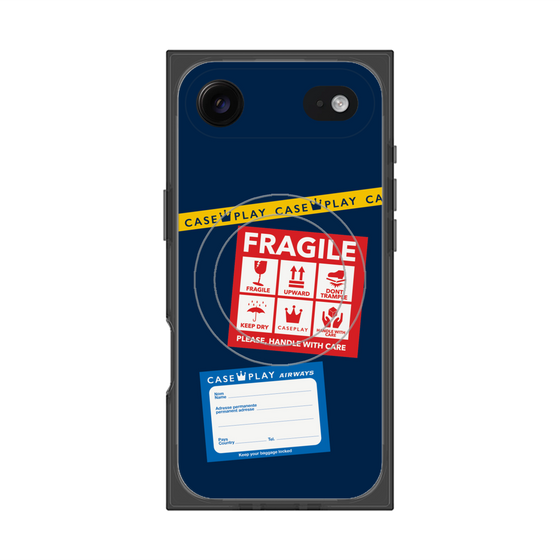 Premium Square Case with MagSafe［ FRAGILE Stickers - Navy ］