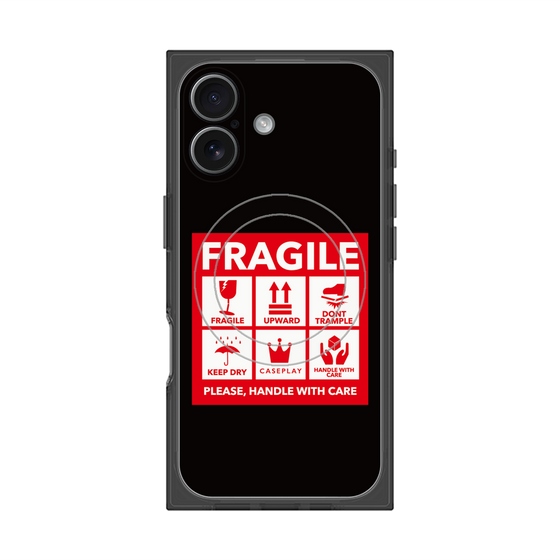 Premium Square Case with MagSafe［ FRAGILE Sticker - Black ］