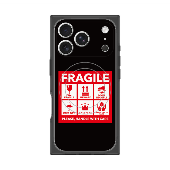Premium Square Case with MagSafe［ FRAGILE Sticker - Black ］