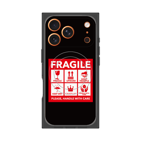 Premium Square Case with MagSafe［ FRAGILE Sticker - Black ］