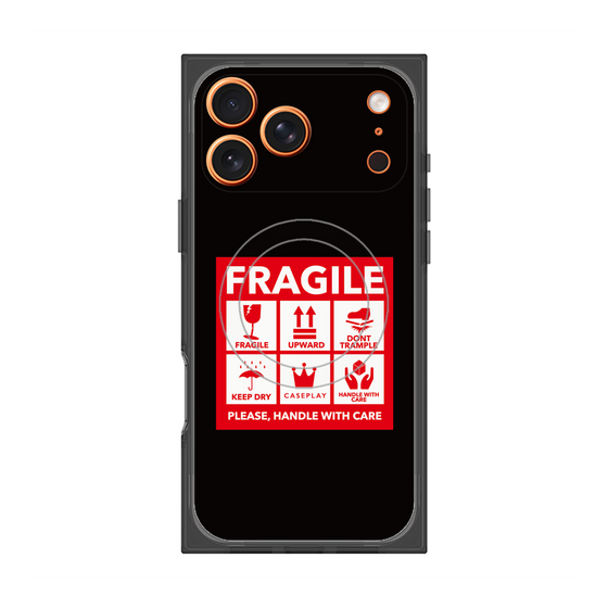 Premium Square Case with MagSafe［ FRAGILE Sticker - Black ］