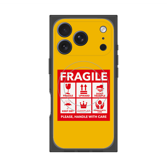 Premium Square Case with MagSafe［ FRAGILE Sticker - Yellow ］