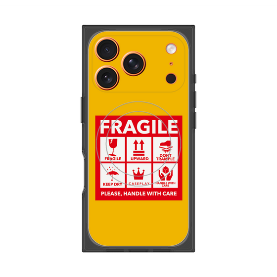 Premium Square Case with MagSafe［ FRAGILE Sticker - Yellow ］