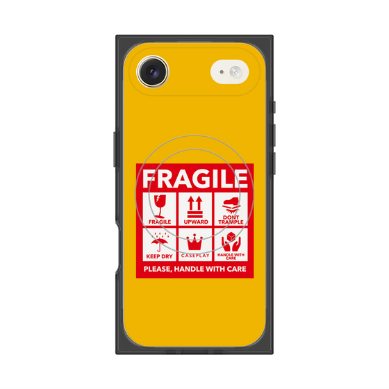 Premium Square Case with MagSafe［ FRAGILE Sticker - Yellow ］