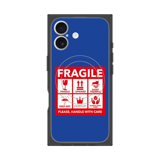Premium Square Case with MagSafe［ FRAGILE Sticker - Blue ］