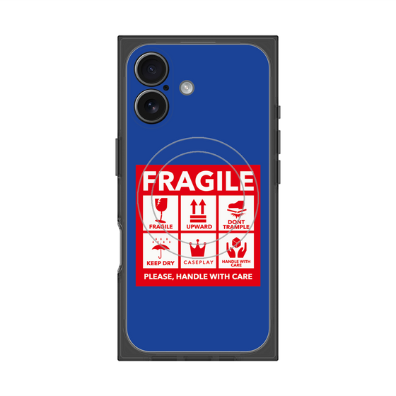 Premium Square Case with MagSafe［ FRAGILE Sticker - Blue ］
