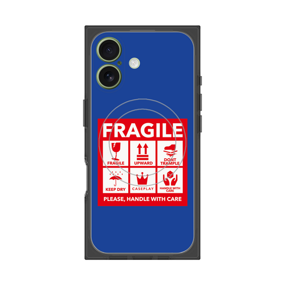 Premium Square Case with MagSafe［ FRAGILE Sticker - Blue ］