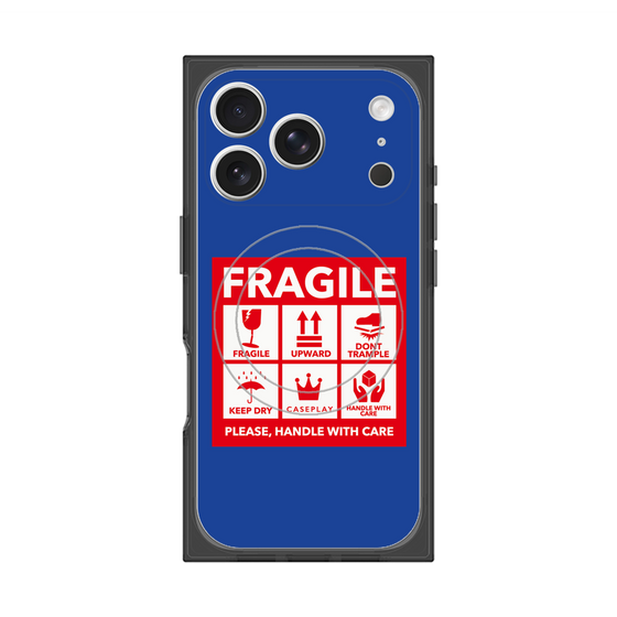 Premium Square Case with MagSafe［ FRAGILE Sticker - Blue ］