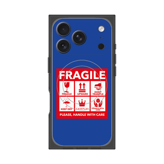 Premium Square Case with MagSafe［ FRAGILE Sticker - Blue ］