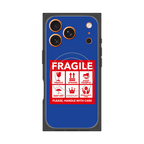 Premium Square Case with MagSafe［ FRAGILE Sticker - Blue ］