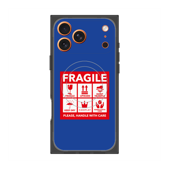 Premium Square Case with MagSafe［ FRAGILE Sticker - Blue ］