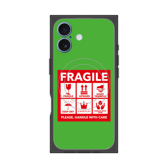 Premium Square Case with MagSafe［ FRAGILE Sticker - Green ］