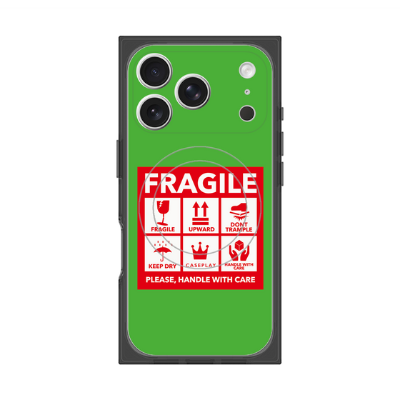 Premium Square Case with MagSafe［ FRAGILE Sticker - Green ］