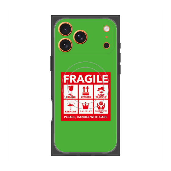Premium Square Case with MagSafe［ FRAGILE Sticker - Green ］