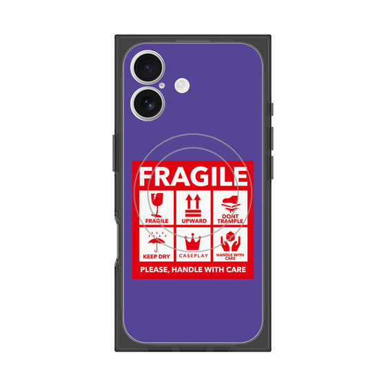Premium Square Case with MagSafe［ FRAGILE Sticker - Purple ］