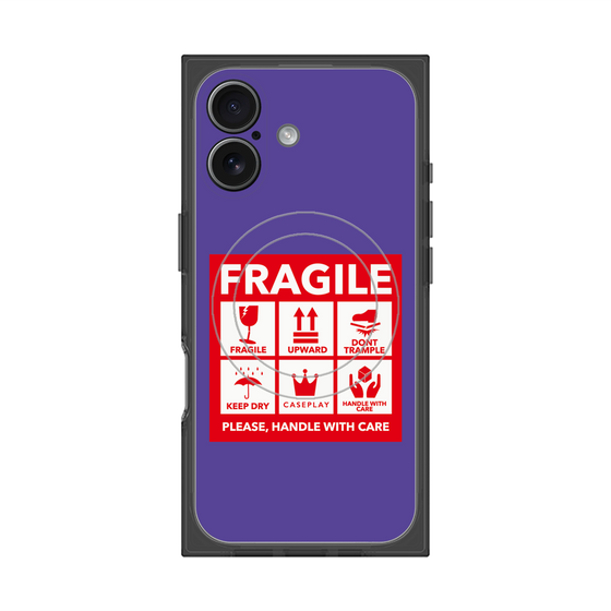 Premium Square Case with MagSafe［ FRAGILE Sticker - Purple ］
