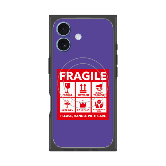 Premium Square Case with MagSafe［ FRAGILE Sticker - Purple ］