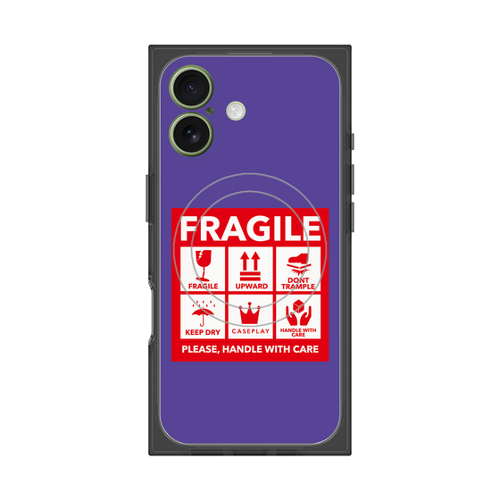 Premium Square Case with MagSafe［ FRAGILE Sticker - Purple ］