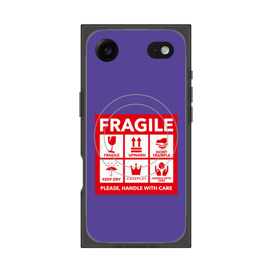 Premium Square Case with MagSafe［ FRAGILE Sticker - Purple ］