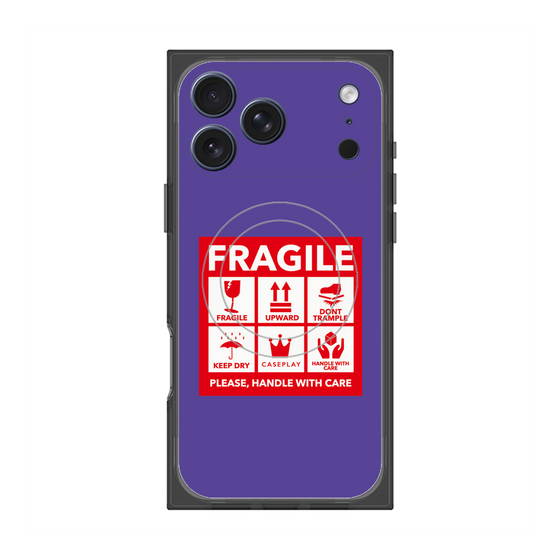 Premium Square Case with MagSafe［ FRAGILE Sticker - Purple ］