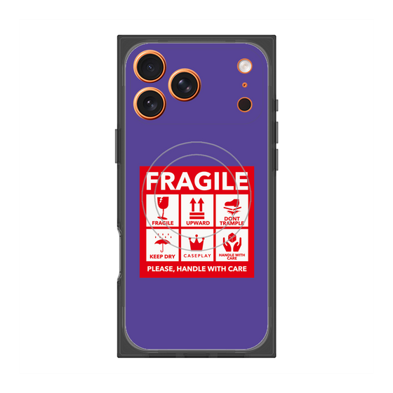 Premium Square Case with MagSafe［ FRAGILE Sticker - Purple ］