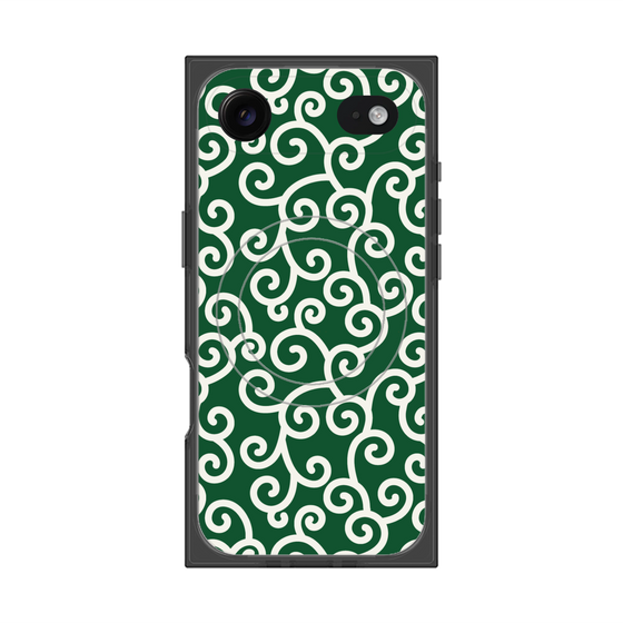 Premium Square Case with MagSafe［ Karakusa Pattern - Green ］