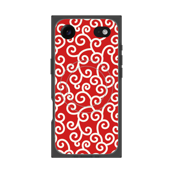 Premium Square Case with MagSafe［ Karakusa Pattern - Red ］