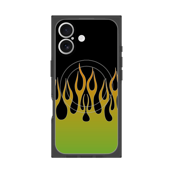 Premium Square Case with MagSafe［ Flame - Green ］