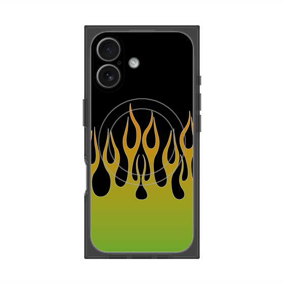 Premium Square Case with MagSafe［ Flame - Green ］