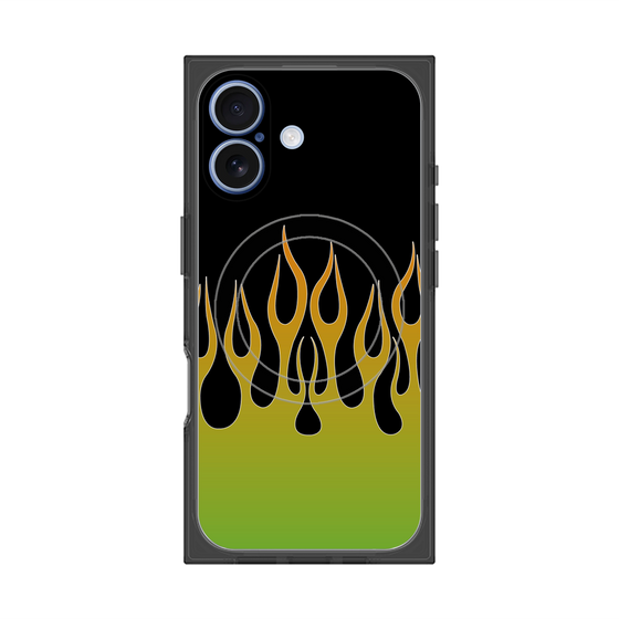 Premium Square Case with MagSafe［ Flame - Green ］