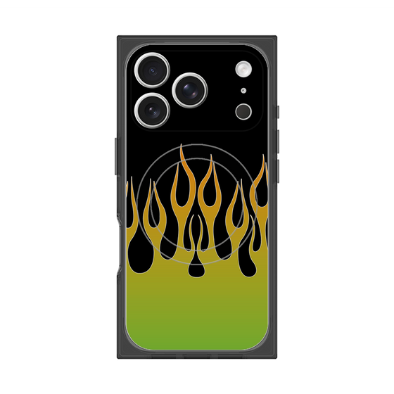 Premium Square Case with MagSafe［ Flame - Green ］