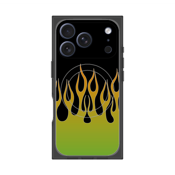 Premium Square Case with MagSafe［ Flame - Green ］